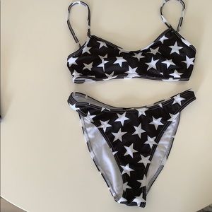 Black and white star bikini